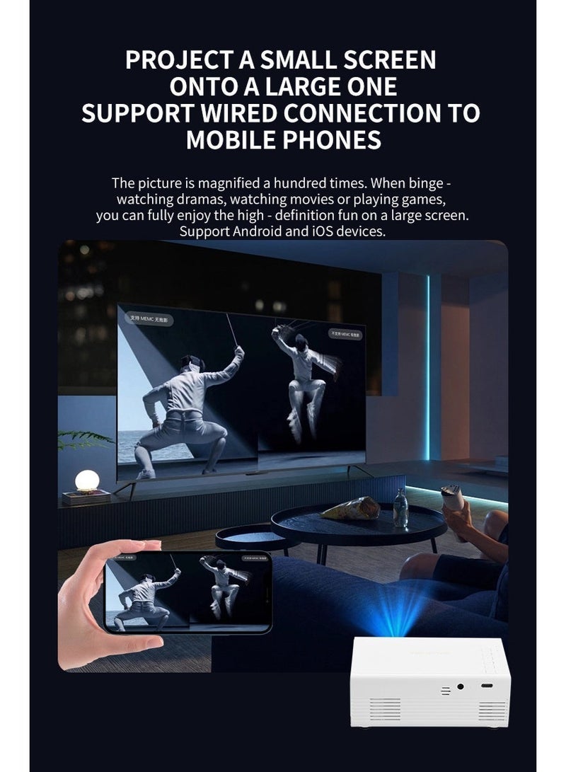 NexusTek 2026 Flagship Edition Portable Smart Projector | 1080P HD, Multi-Device Compatible, Power Bank Support, Diffuse Reflection Eye Care, Built-in Speaker, Home Theater Projector - Image 3